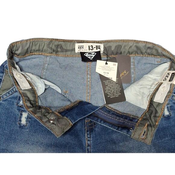 Cotton On Boys Husky Jeans Sz 13-14 | Adjustable Waist, Camouflage Patches, NWT - Picture 3 of 7